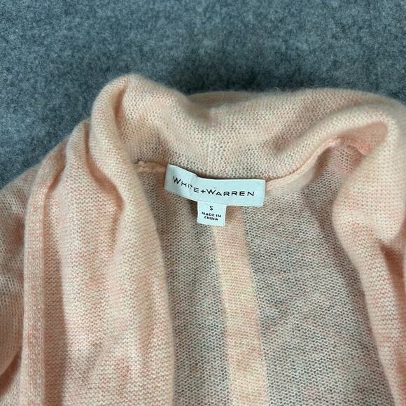 White + Warren Sweater Womens Small Trapeze Cardigan Coral Cashmere Luxury - Picture 5 of 7